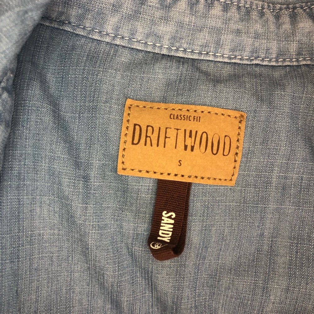 Driftwood Embroidered Button down Denim Shirt - Picture 5 of 8